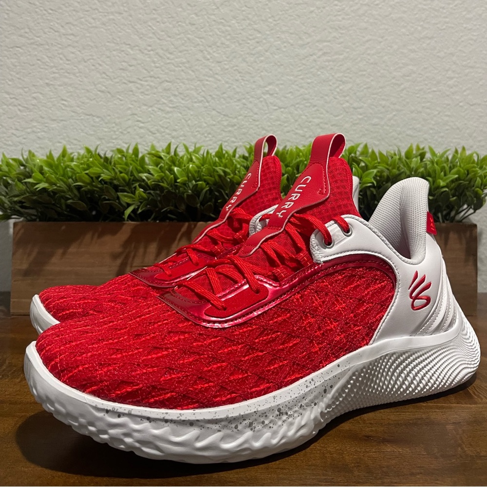 Under Armour UA Team Curry Flow 9 White Red 3025631-100 Men’s Size 13 - Picture 6 of 12
